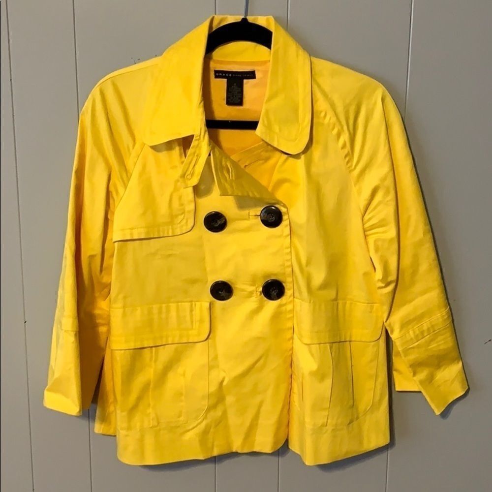 Grace Dane Lewis Yellow Peacoat Size 8